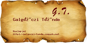 Galgóczi Tünde névjegykártya